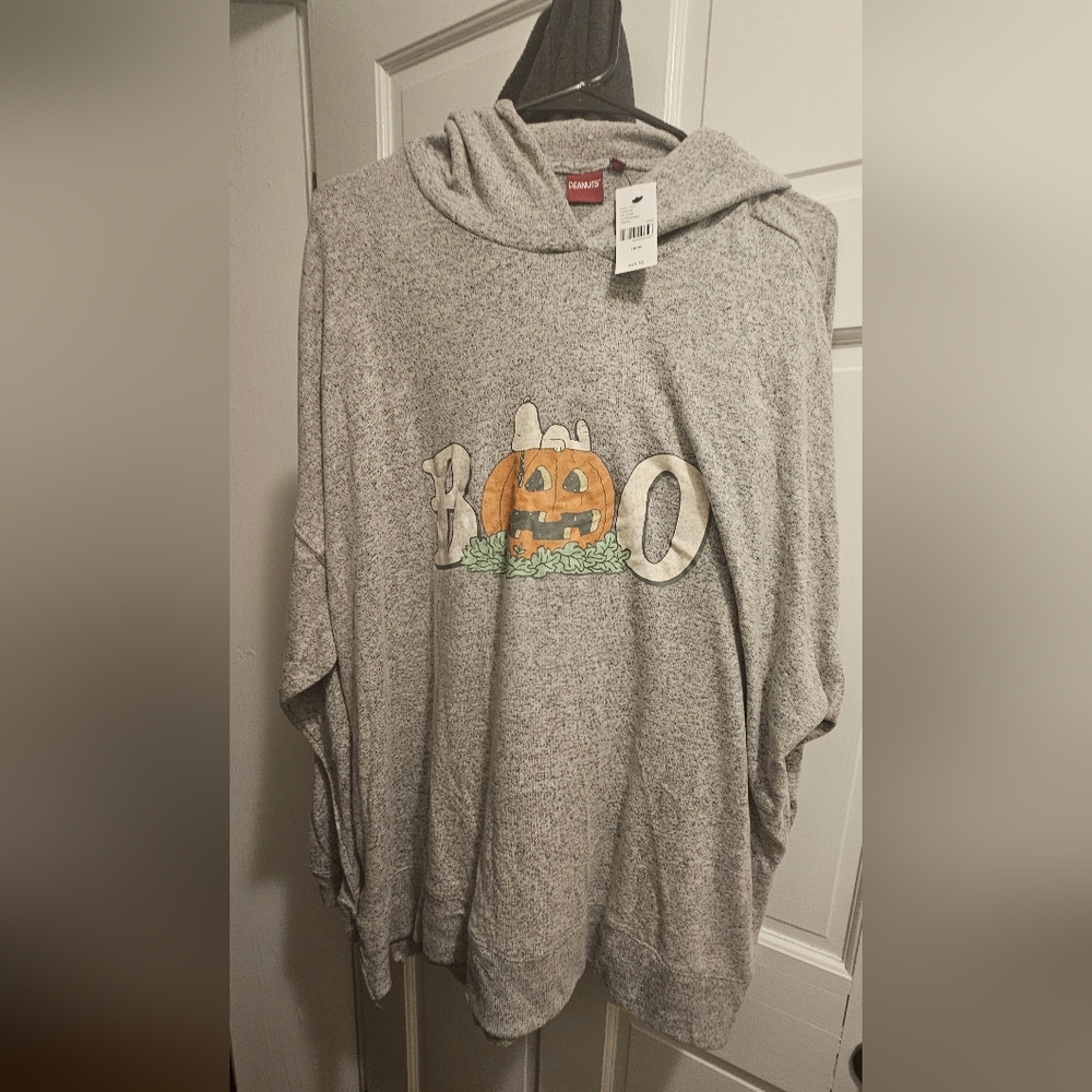 NWT Peanuts Womem's Heather Gray Oversized Sweatshirt